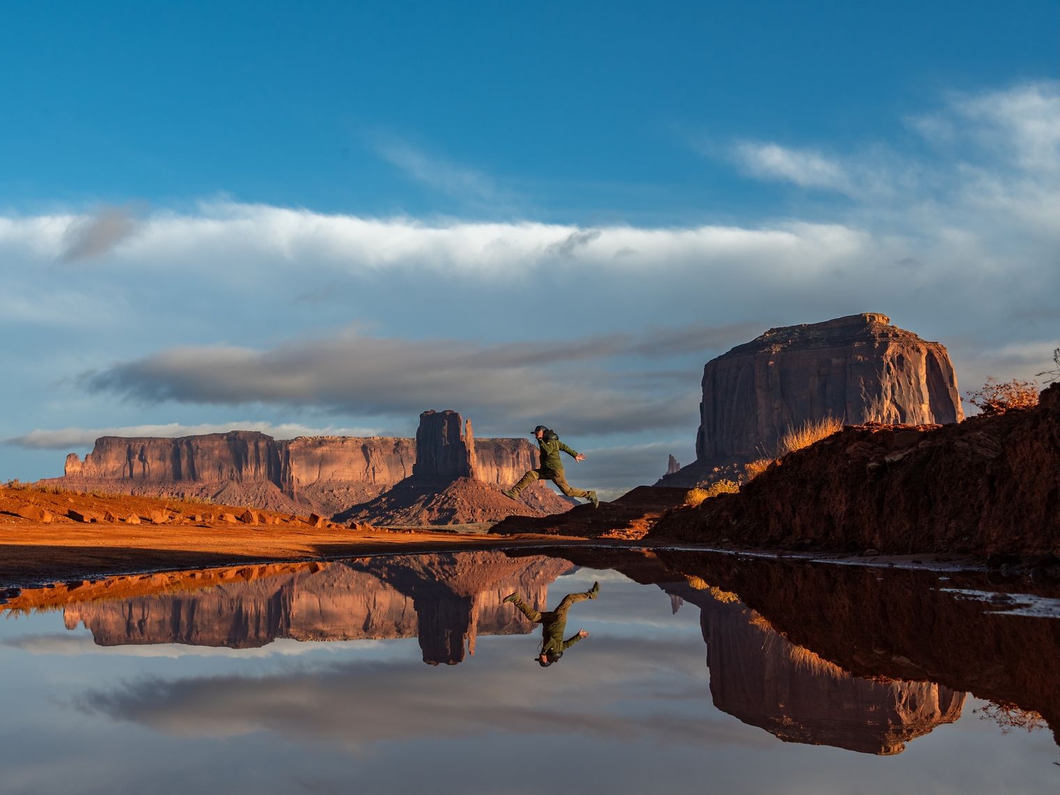 USA Utah Monument Valley Spiegelung