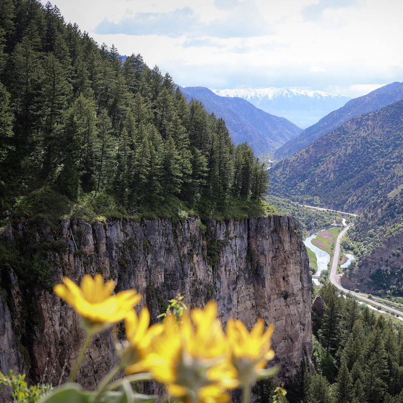 USA Utah Rich county Crimson Trail in Logan Canyon