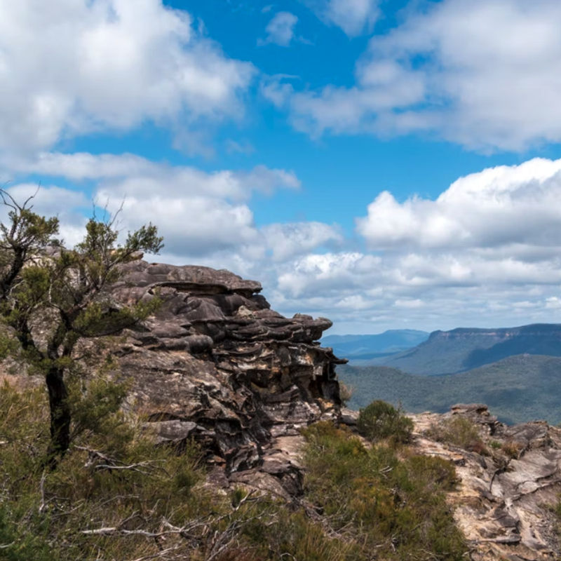 Uitzicht op de Blue Mountains in New South Wales, Australië