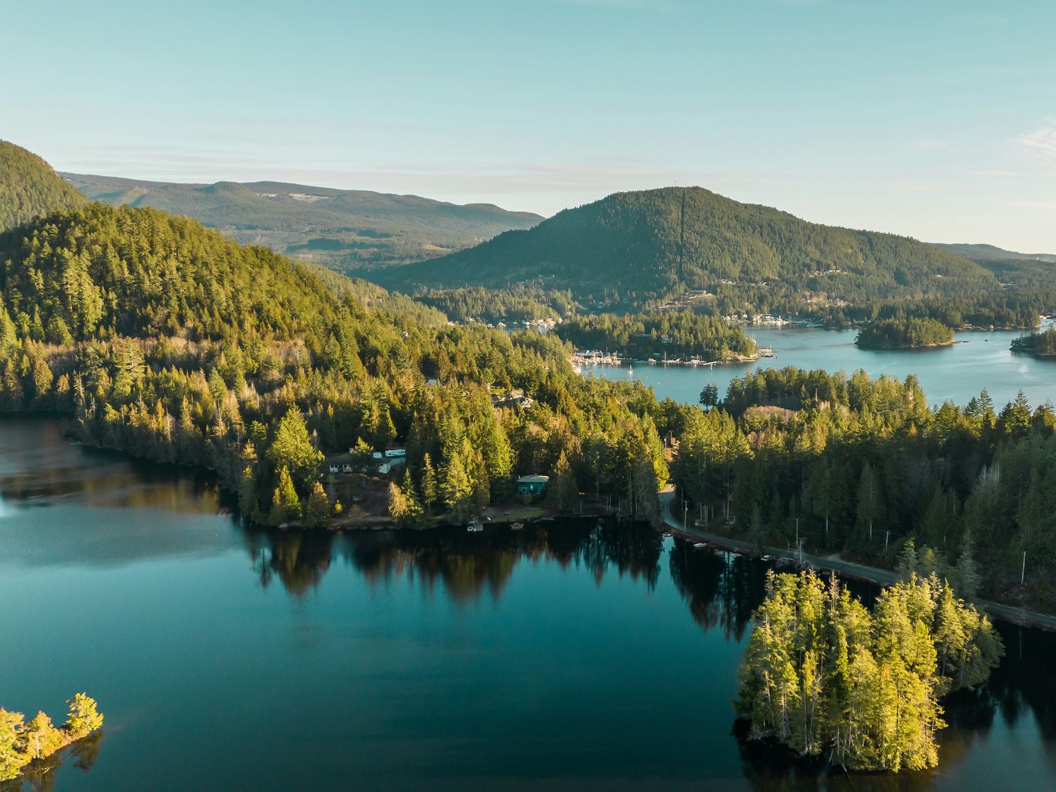 Aerial view over sunshine coast