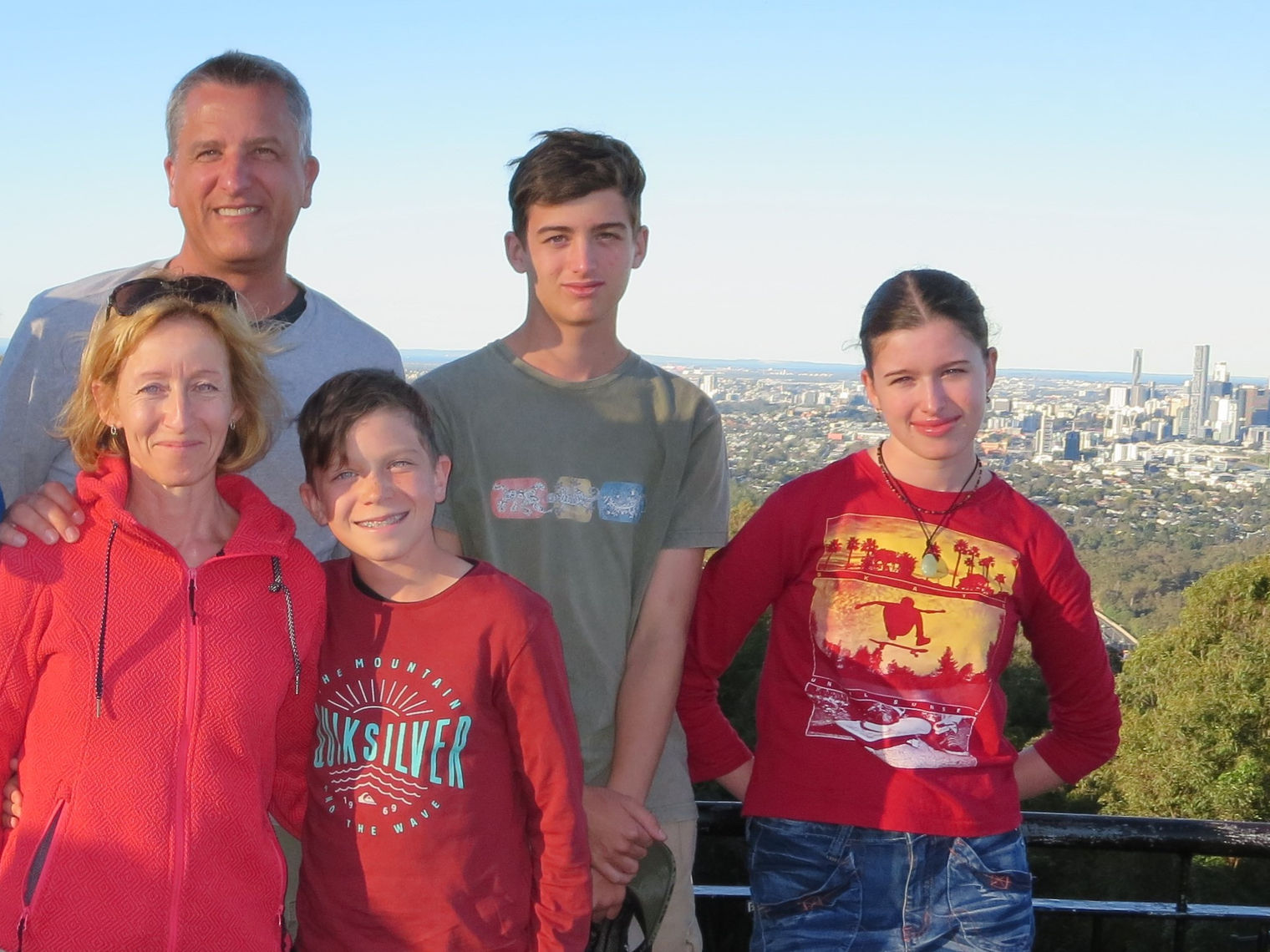 Family snap view over Brisbane