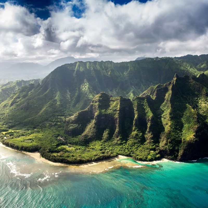 An aerial shot of Hawaii's Big Island