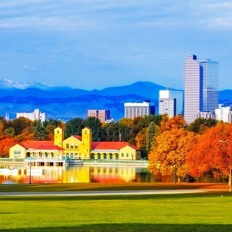US Colorado Denver skyline fall