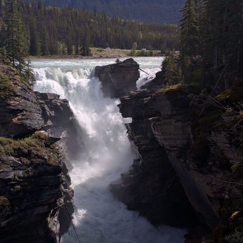 Canada icefields parkway athabasca falls waterfall