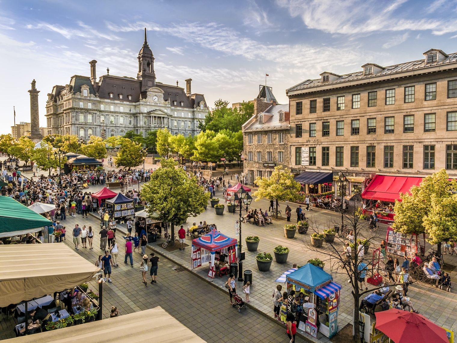 A bustling market in Montreal, Canada