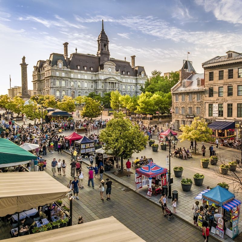 A bustling market in Montreal, Canada