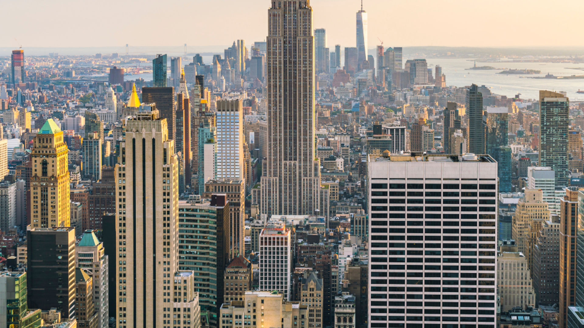 Skyline van New York met uitzicht op de Empire State Building