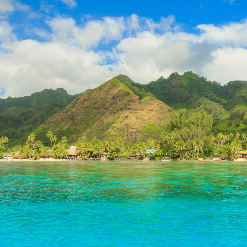 Pacifische eilanden kustlijn van tahiti