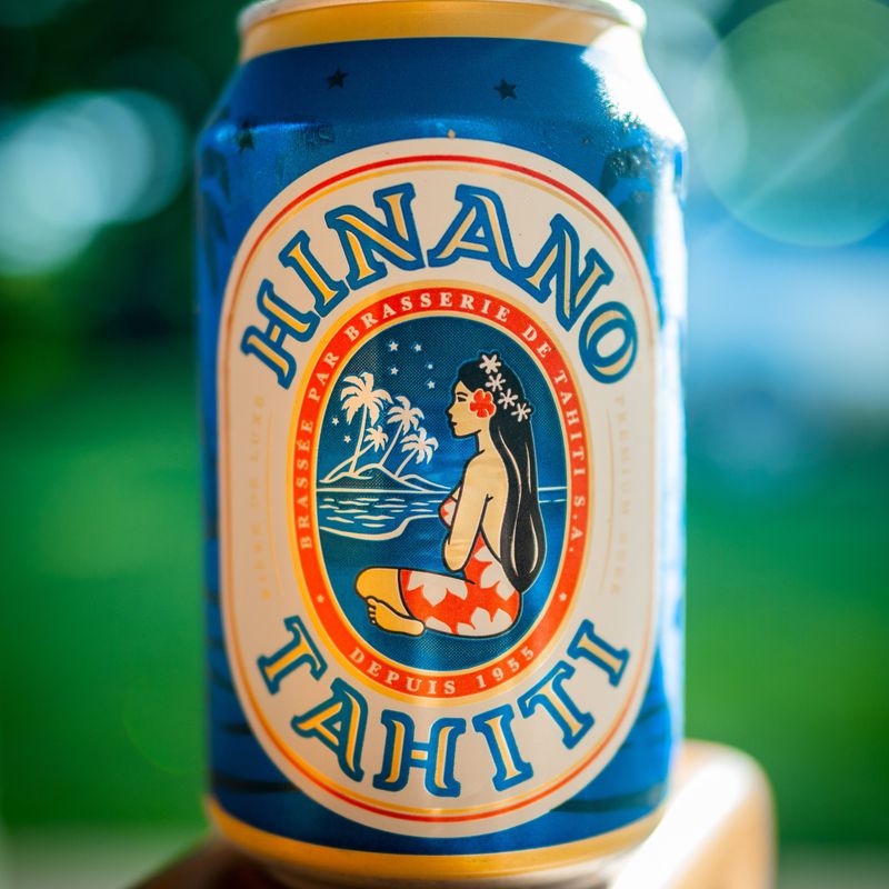 Pacific eilanden Tahiti lokaal bier blikje
