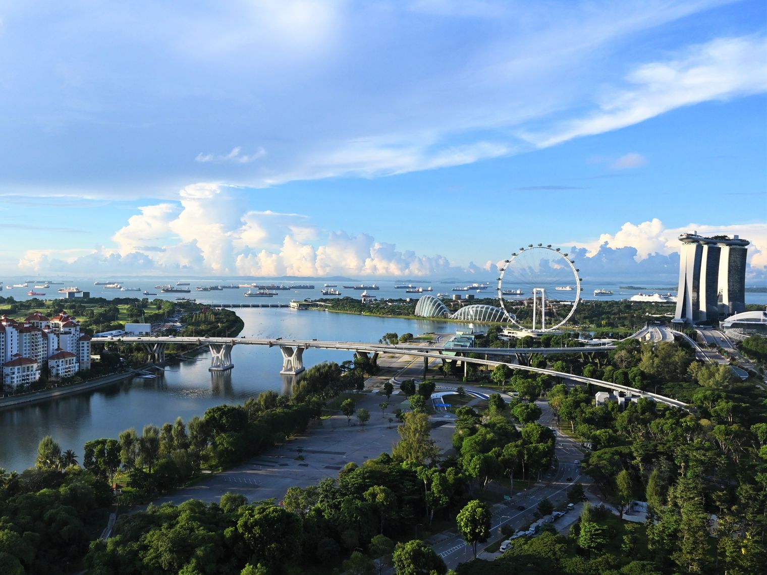 View of city and ocean in Singapore