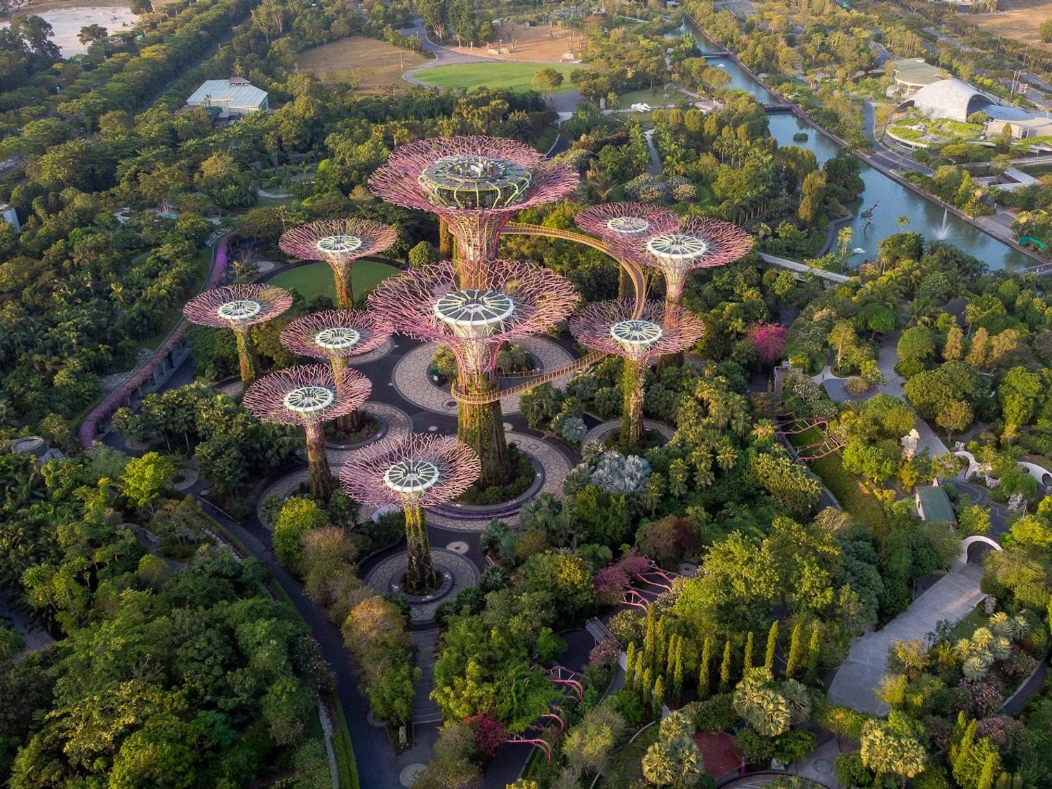 Skywalk in Singapur von oben