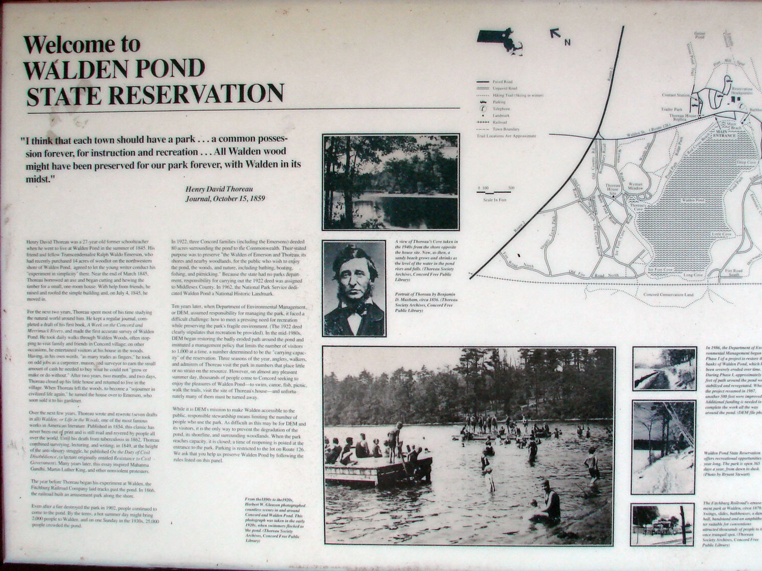 Usa massachusetts walden pond state reservation