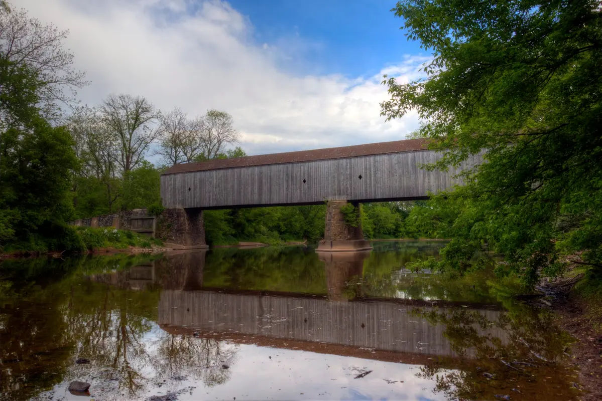 Schofield Ford Covered Bridge in Newtown - Photo 1