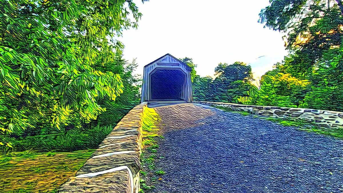 Schofield Ford Covered Bridge in Newtown - Photo 2