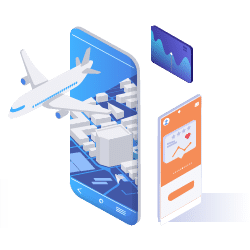 travel mobile apps - business icons