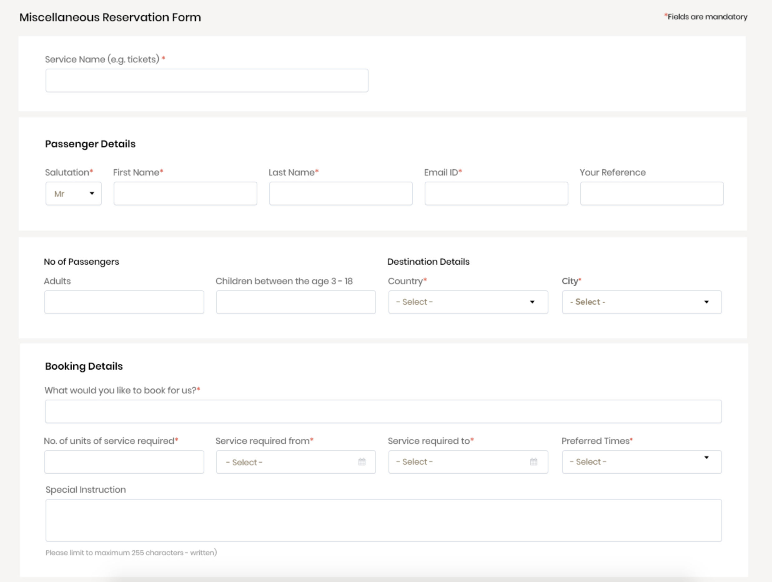 travel booking system