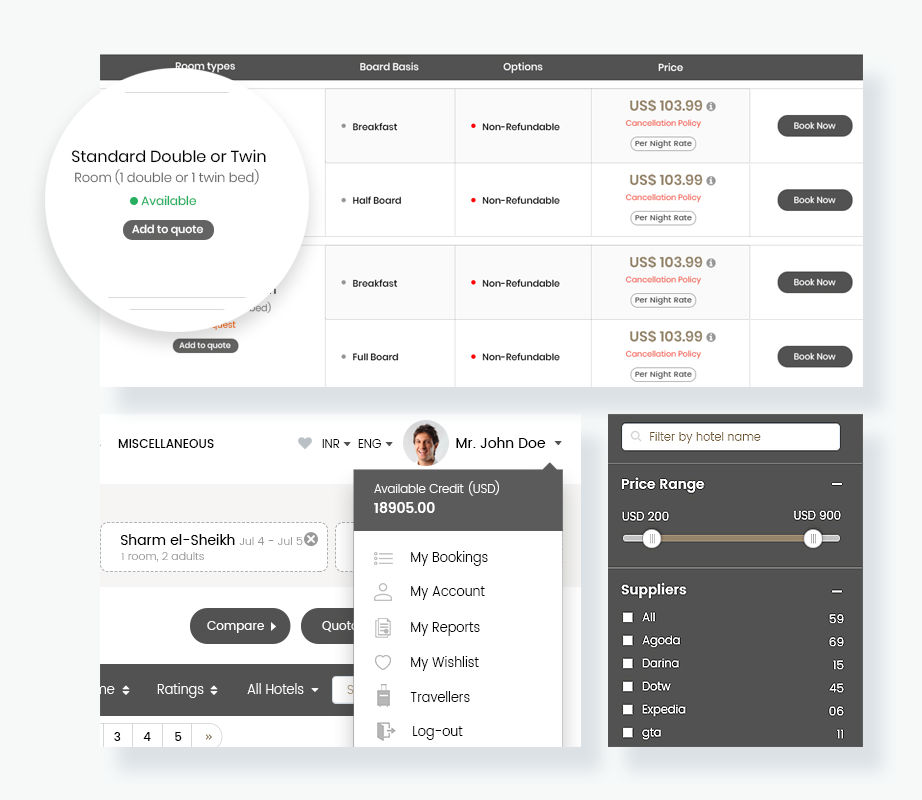 accommodation booking software screenshot