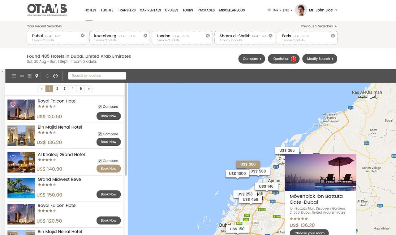 tour operator software mapping