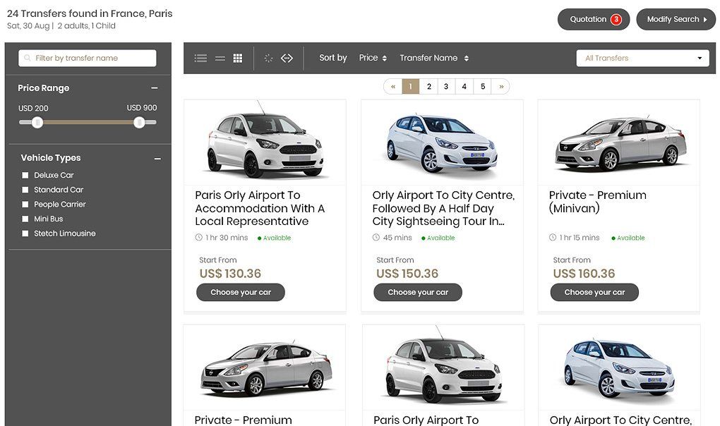 option in car booking software