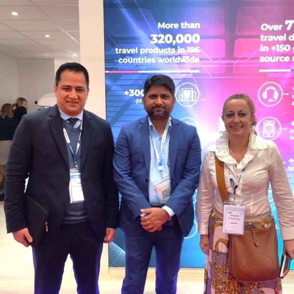 Paresh with clients at WTM London 2022