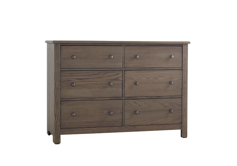 vaughan bassett grey dresser Fundamentals Six Drawer in colourway-carnation
