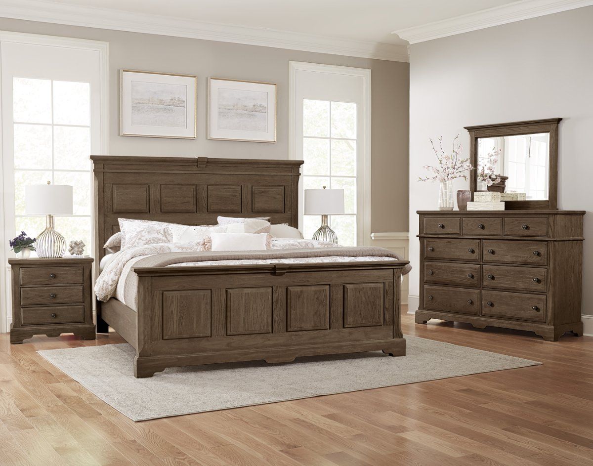 バナジナイト Heritage Nightstand in Cobblestone Oak Finish