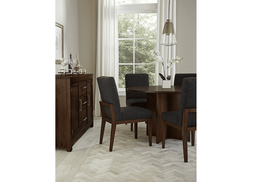 UPHOLSTERED SIDE CHAIR BLACK FABRIC
