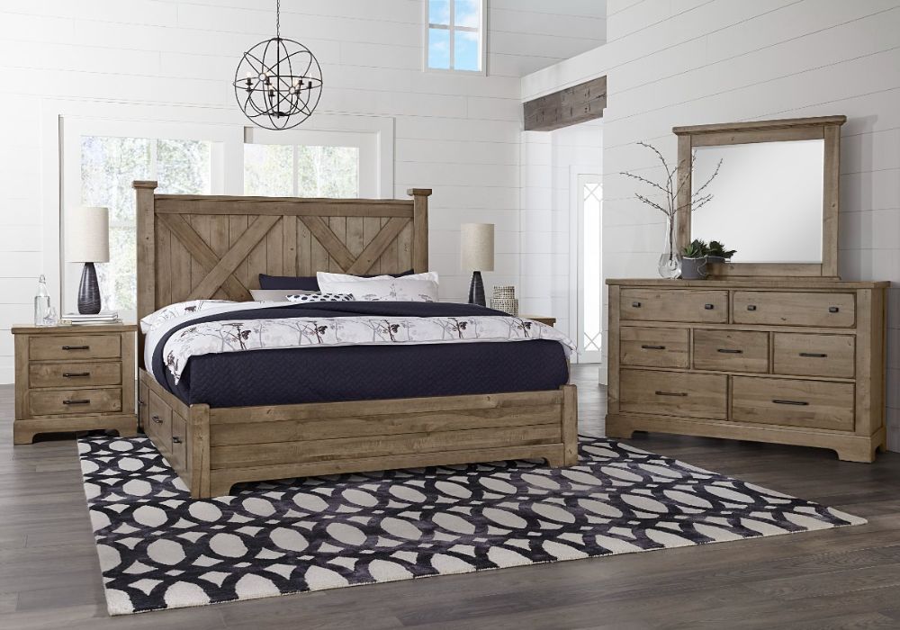 vaughan bassett grey dresser in Stone Finish colourway-carnation