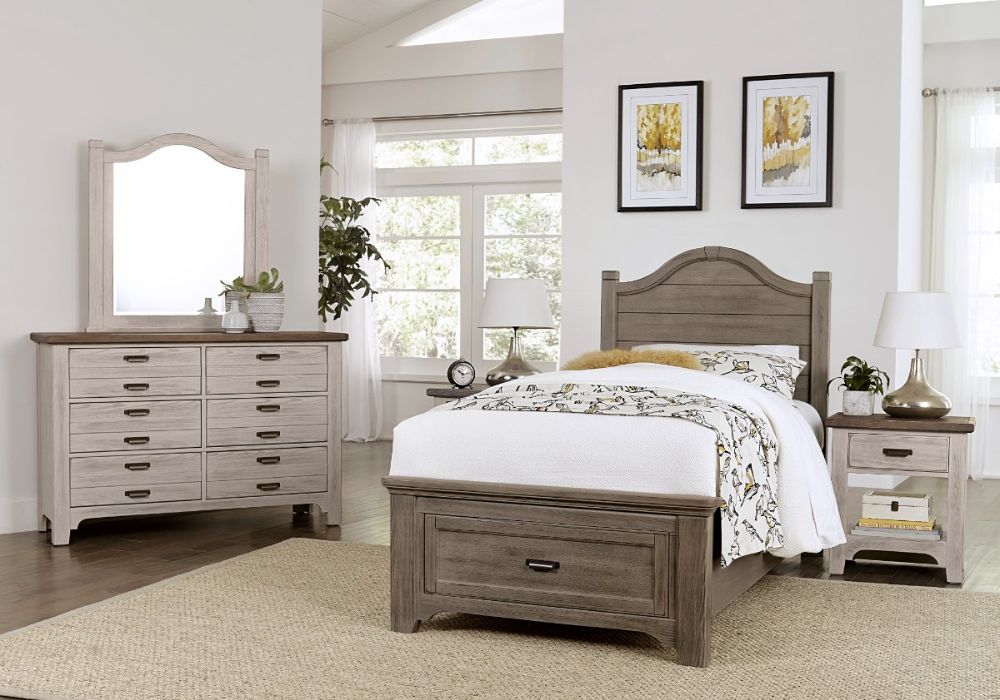 vaughan bassett grey dresser Bungalow Six Drawer in Dover Two Tone colourway-carnation