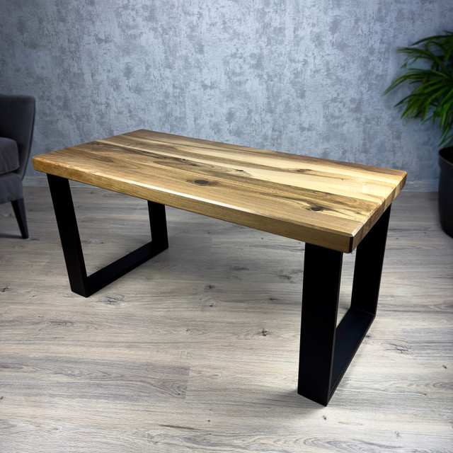 Stolik kawowy, loftowy, drewno naturalne, lity orzech włoski, 100 cm x 50 cm, wysokość 49 cm, Chioggia