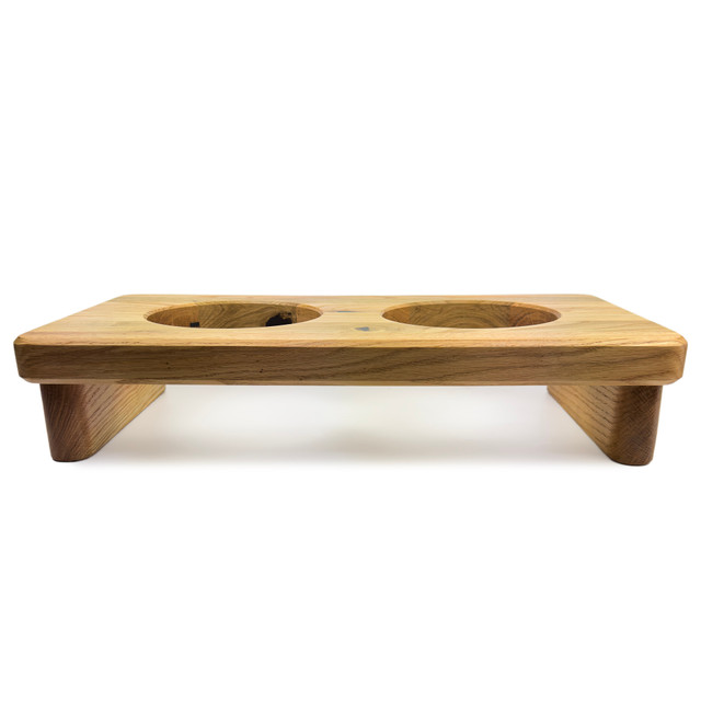 Drewniany bufet dla psa lub kota, stojak na miski, rozmiar M, 50 cm x 25 cm