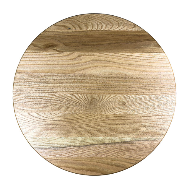Stolik kawowy, loftowy, drewno naturalne, lity dąb, średnica 59 cm, wysokość 45 cm, Padwa