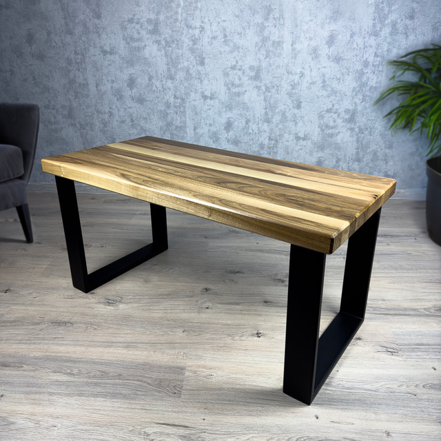 Stolik kawowy, loftowy, drewno naturalne, lity orzech włoski, 100 cm x 50 cm, wysokość 50 cm, Narni