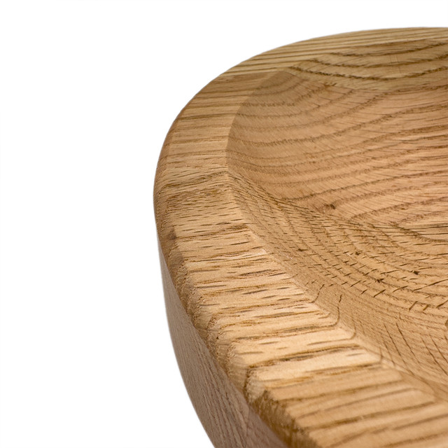 Półmisek drewniany, lite drewno dębowe, średnica 20 cm
