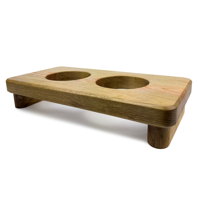 Drewniany bufet dla psa lub kota, stojak na miski, rozmiar S, 40 cm x 20 cm