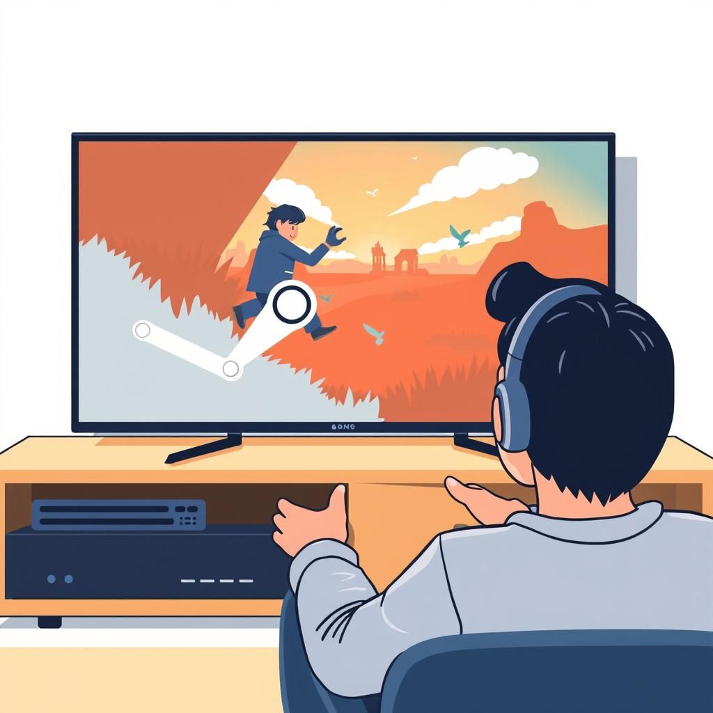 person playing game on TV