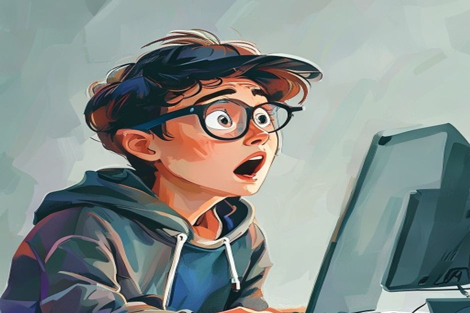 person looking at computer screen