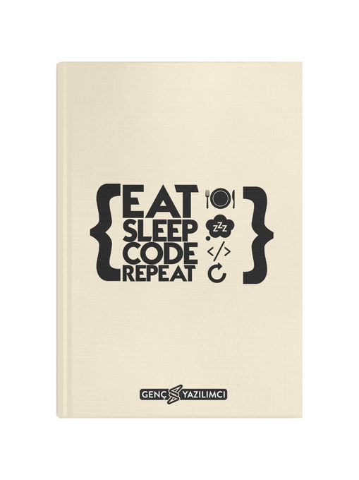 Eat Sleep Code Repeat Baskılı Defter (80 Yaprak)