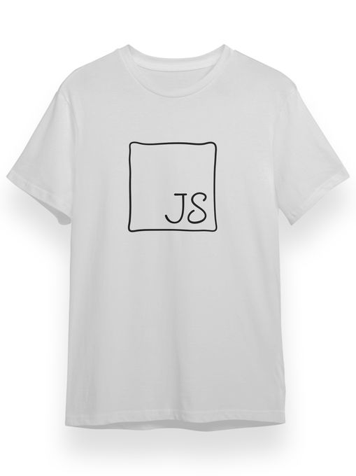 Javascript Baskılı Beyaz Yazılımcı T-shirt