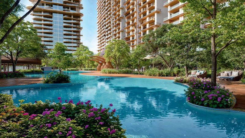 Landscaped deck at The Pinnacle, Sector 83A Mohali