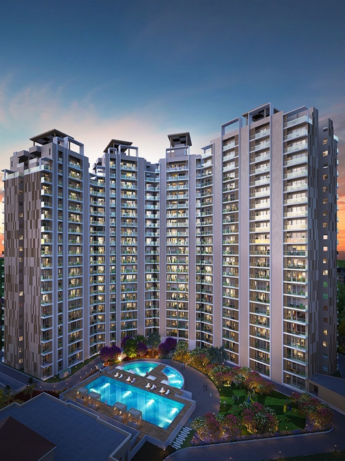 Residential towers at Wave Estate