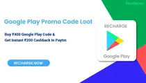 Google Play Promo Code Loot - Buy ₹400 Google Play Code & Get Instant ₹200 Cashback In Paytm