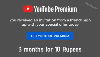 YouTube Premium Membership at Rs 10 for 3 Months