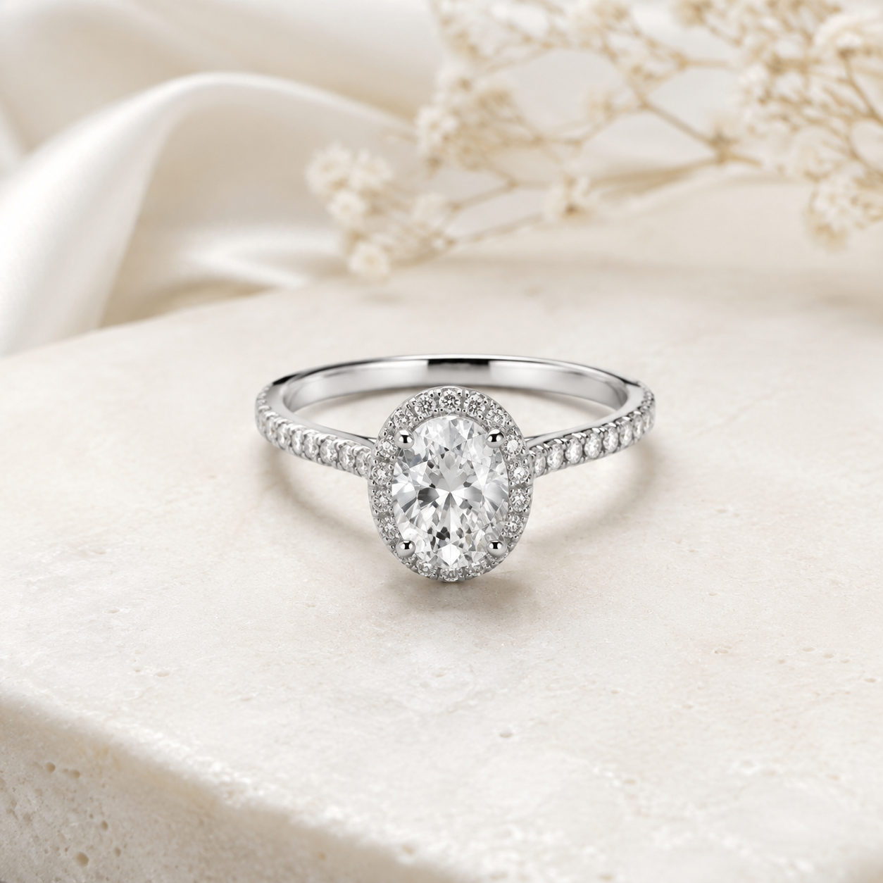 Seher 925 Silver Halo Ring