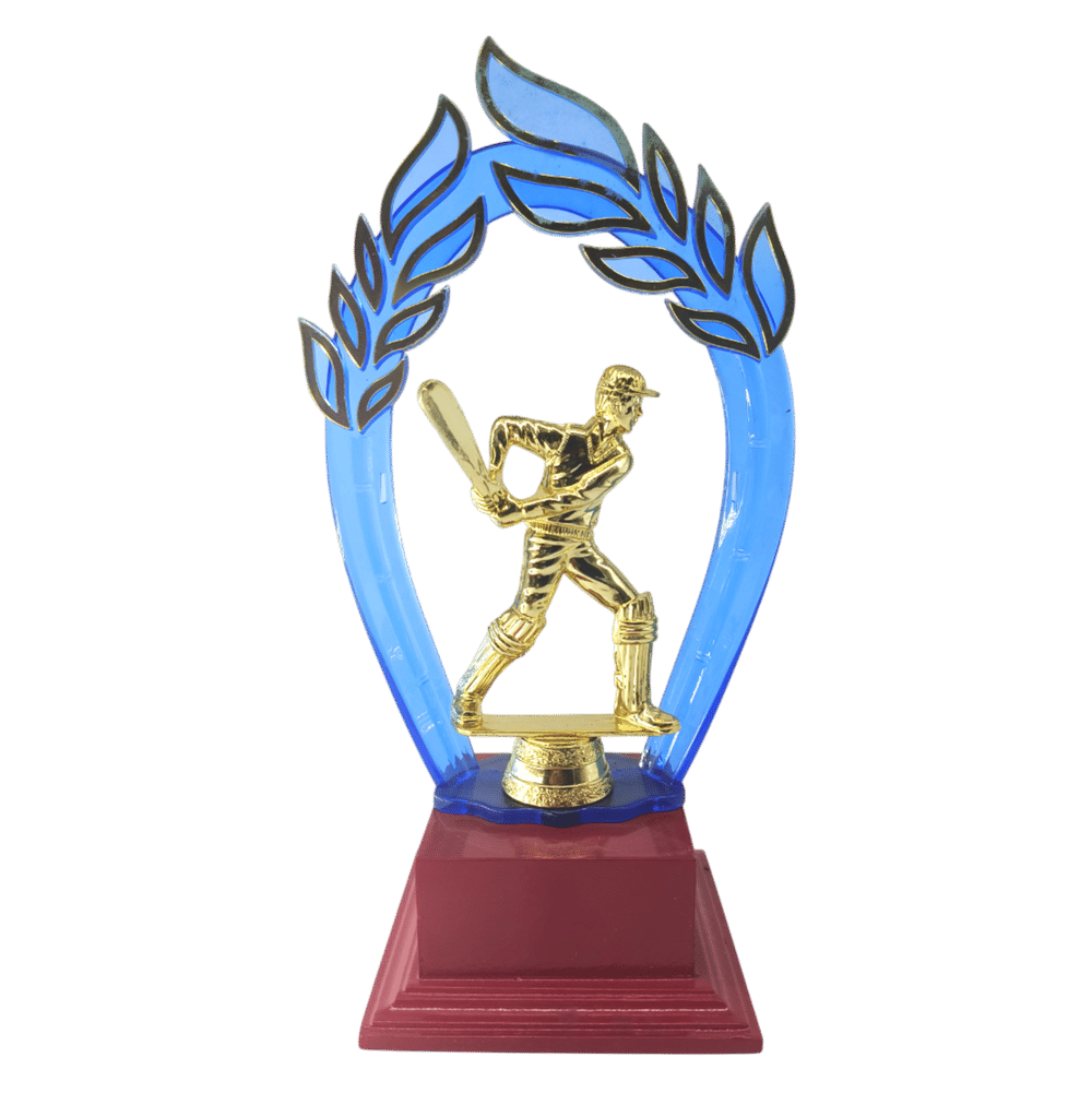 Blue leaf with statue