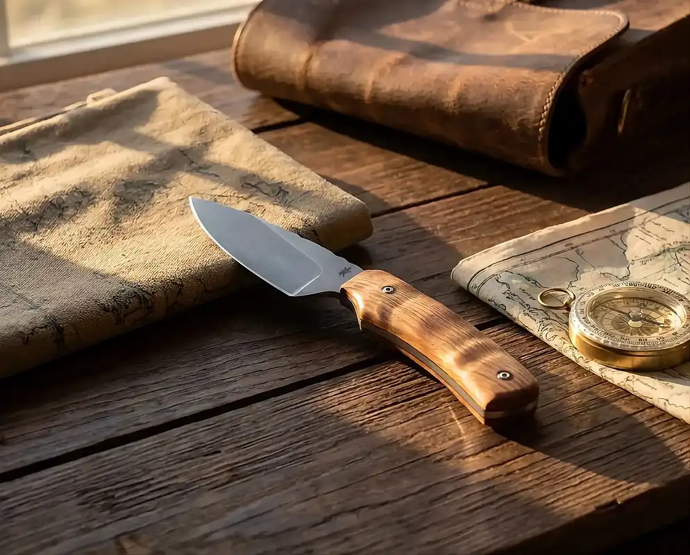 Hunter Backcountry Hunter custom hunting knife with a rugged textured handle