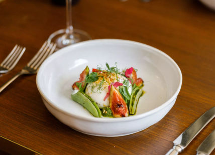 An image of a plate of food on a table, Five-Course Tasting Menu. 116 at The Athenaeum