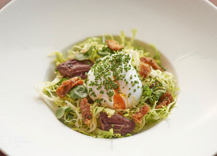 An image of a plate of food on a table, Three-course lunch. Aqua Shard (The Shard)
