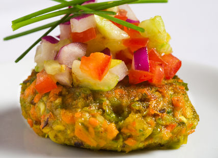 An image of a plate of food on a white table, Benares Chef’s Table. Benares Restaurant and Bar