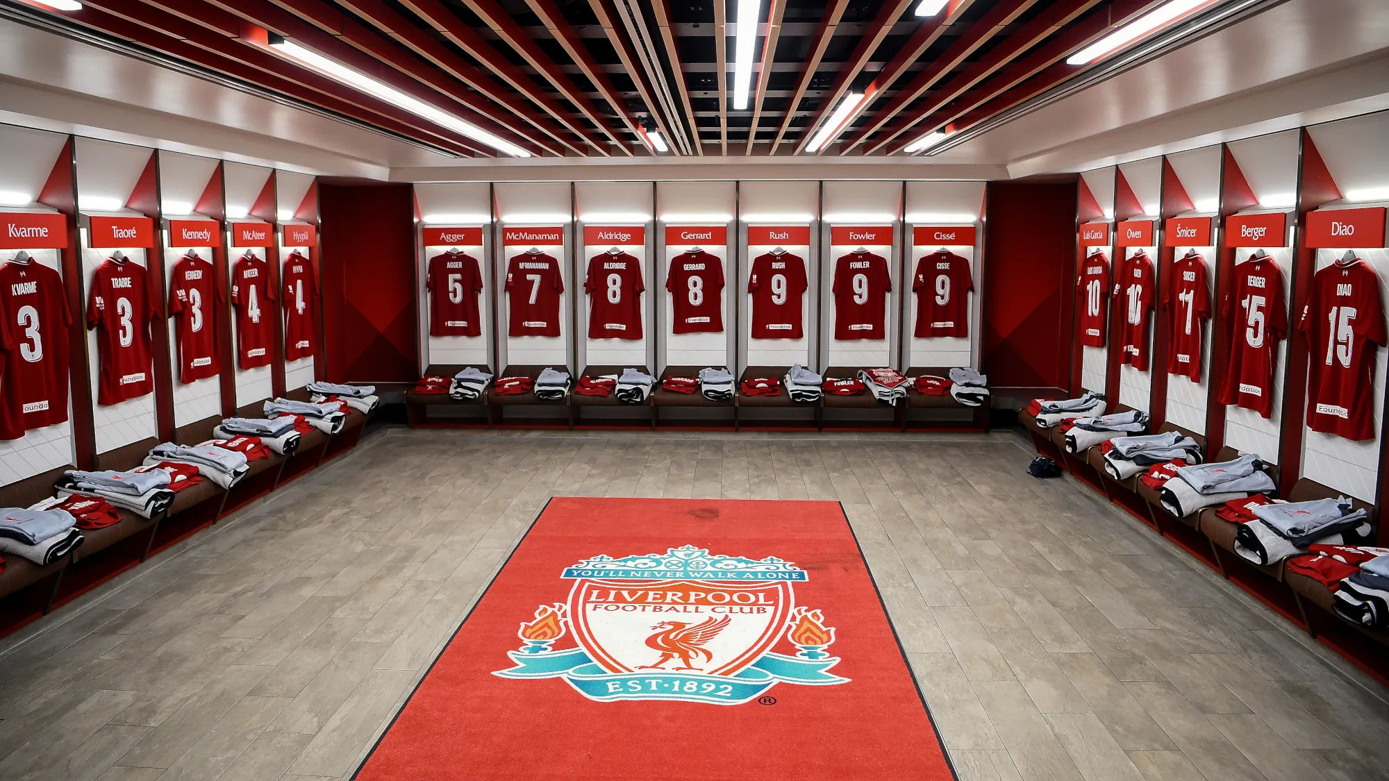 A Liverpool's new dressing room.